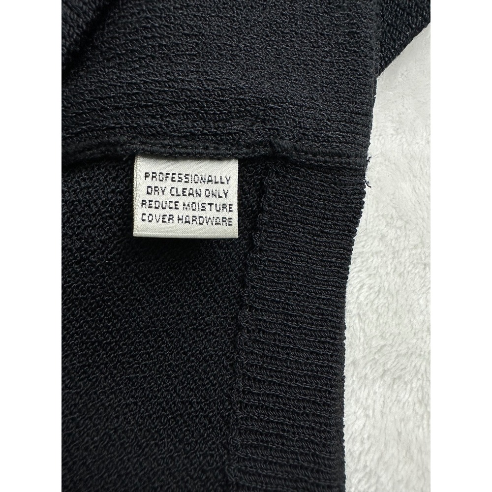 St John Basics Black Textured Knit Blazer Jacket Silver-Tone Buttons‎ Size 14 - Picture 5 of 8